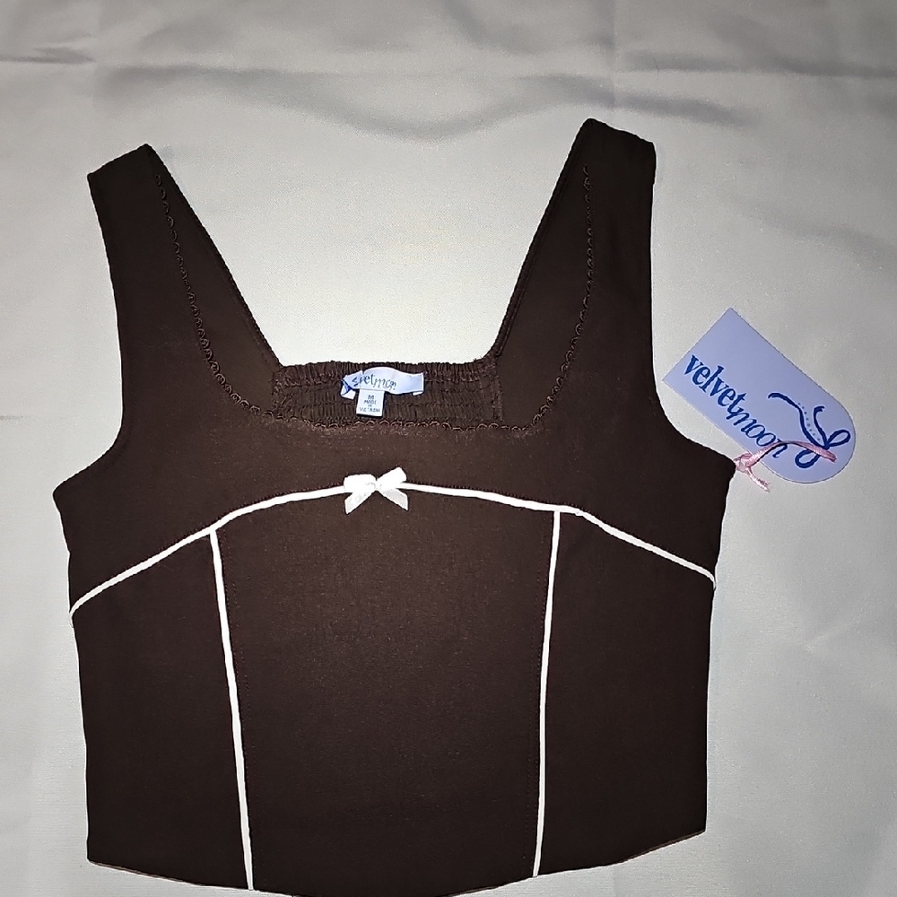 Chocolate Corset-Style Crop Top